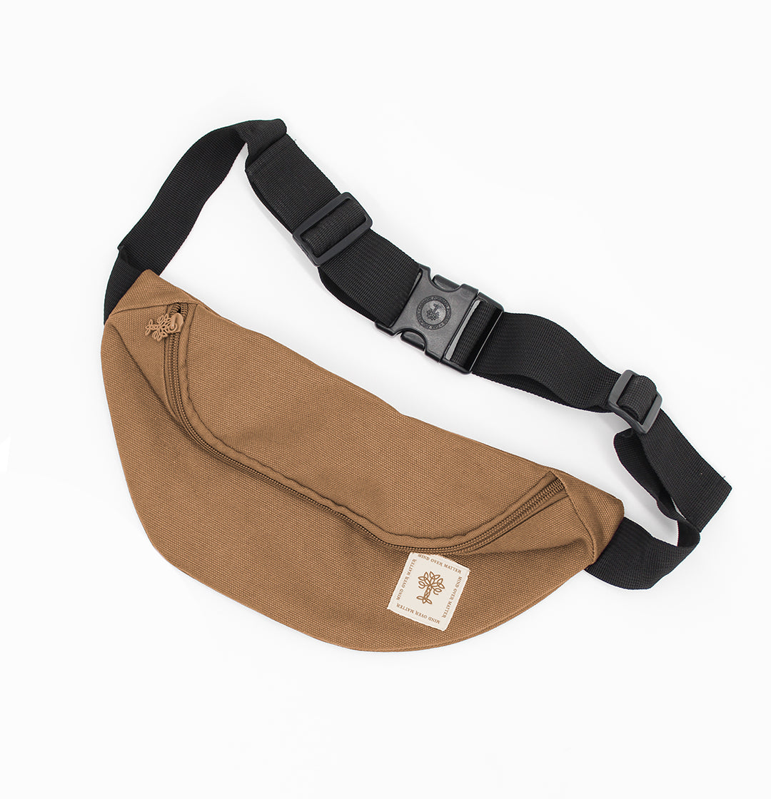 Baginning White Canvas Fanny Pack Wide Strap Crossbody Waist Bags